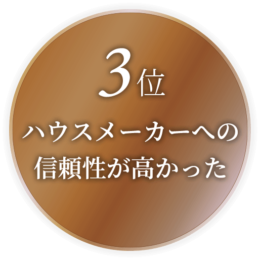 3位ハウスメーカーへの信頼性が高かった